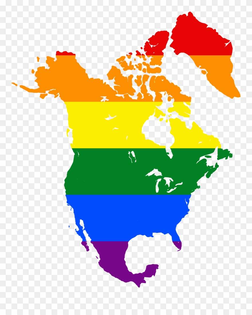 North America Map Png - Flag Map Of North America Clipart