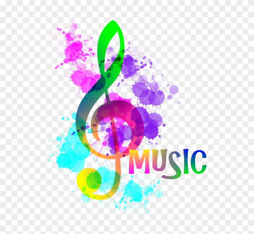 Music Notes Clipart Rainbow - Funky Treble Clef - Png Download