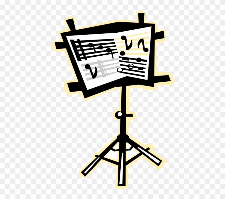 Vector Illustration Of Sheet Music On Orchestra Music - Music Teacher Clip Art - Png Download