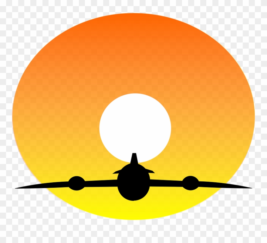Yellow Airplane Cliparts 3, Buy Clip Art - Sunset - Png Download