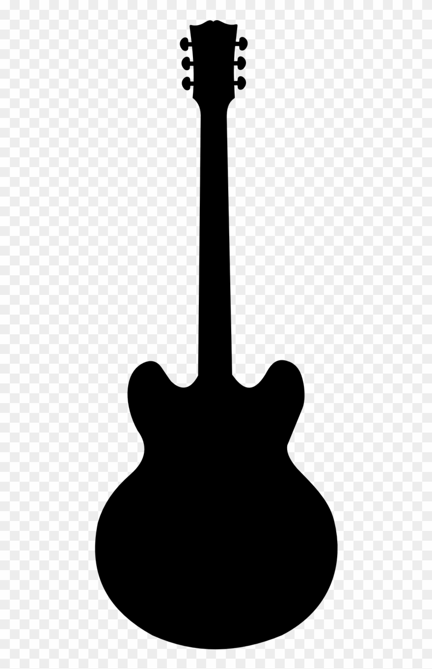 Music Instrument Guitar - Guitar Silhouette Vector Png Clipart