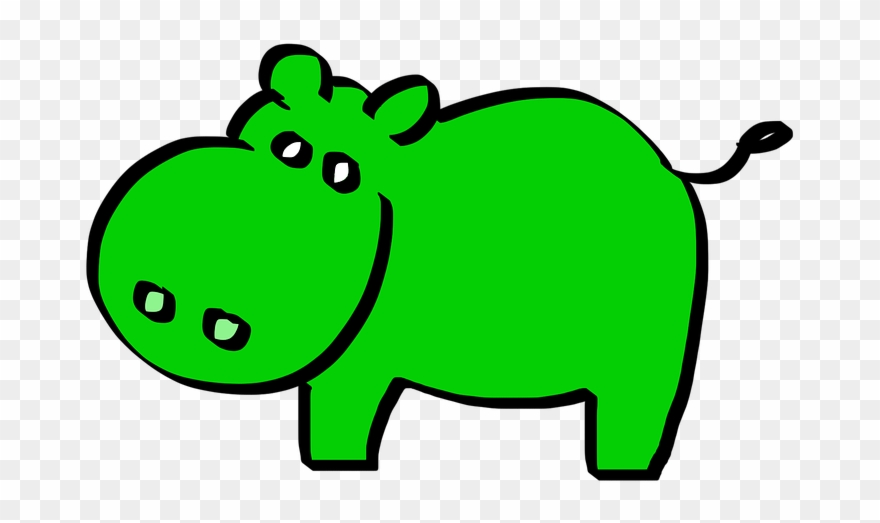 Manatee Clipart 7, Buy Clip Art - Green Hippo - Png Download