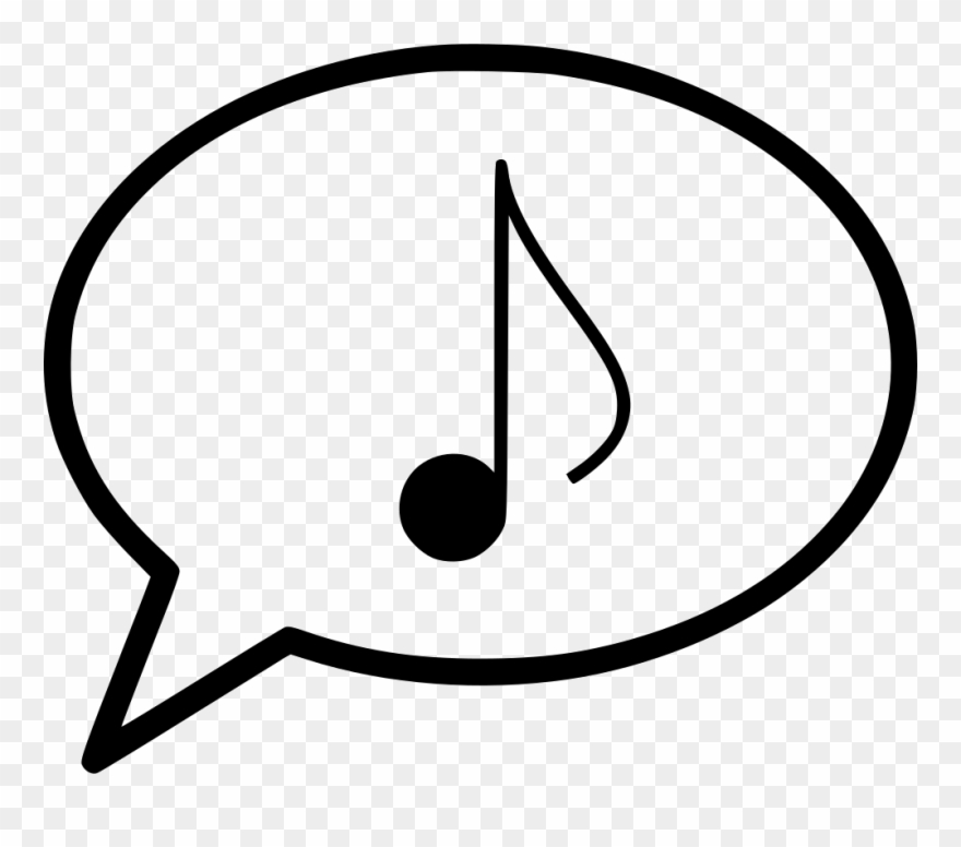 Bubble Message Musical Eighth Note Comments - Atras Clipart