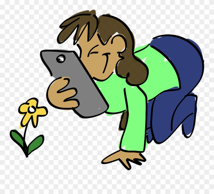 Cartoon Girl Elf 5, Buy Clip Art - การ์ตูน ถือ โทรศัพท์ - Png Download