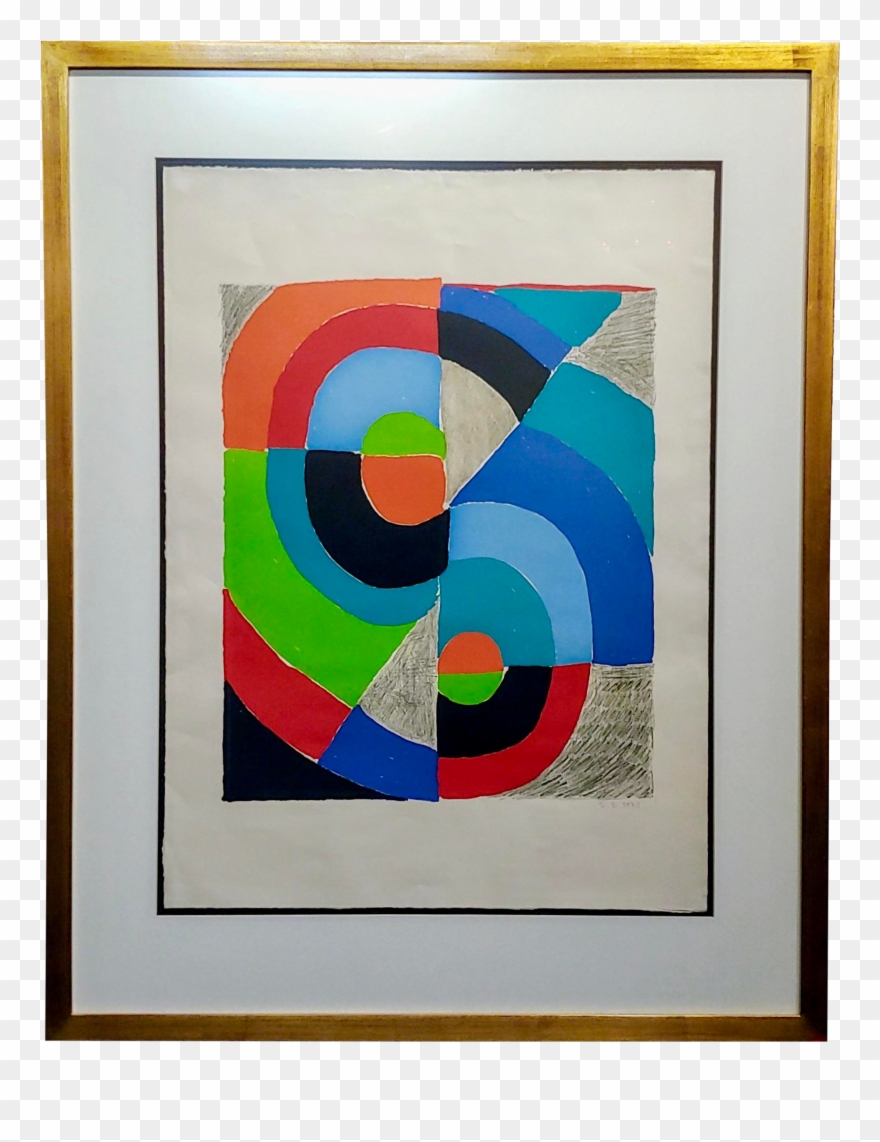 1972 Vintage Sonia Delaunay "demi Circles Couleur" - Sonia Delaunay Clipart