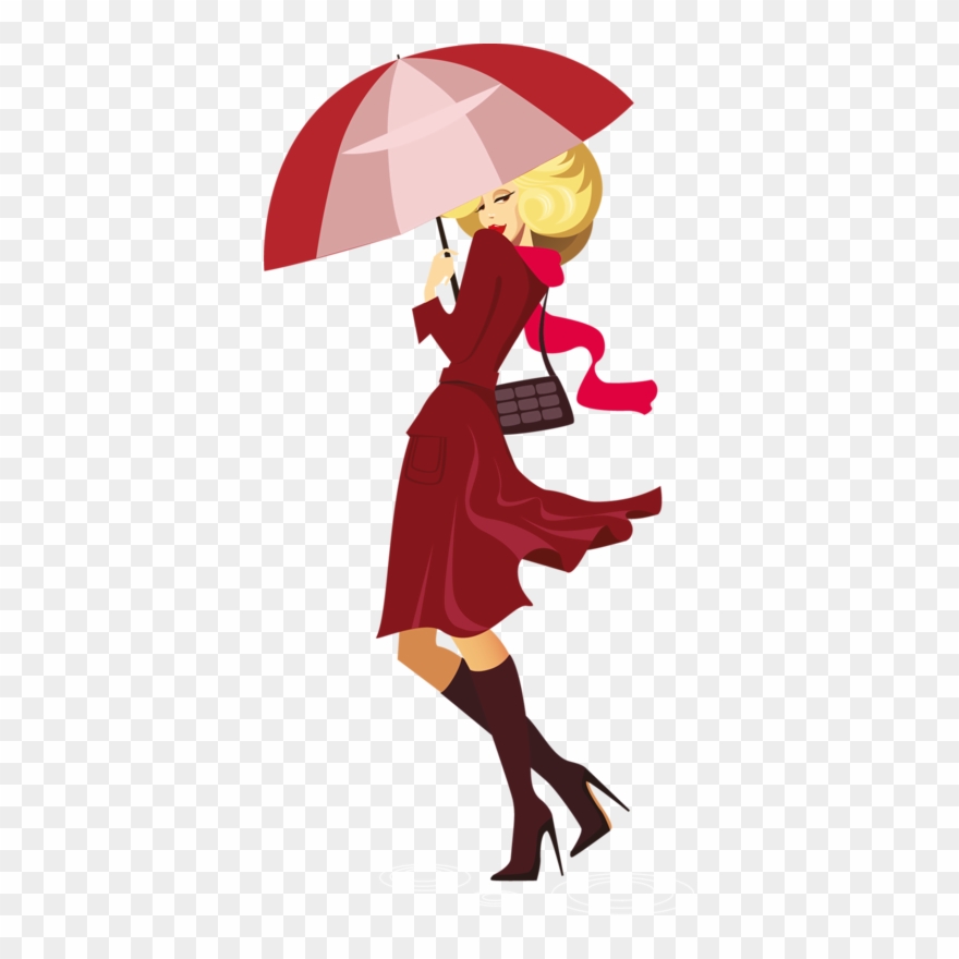Изображение Для Плейкаста - Lady With Umbrella Cartoon Clipart