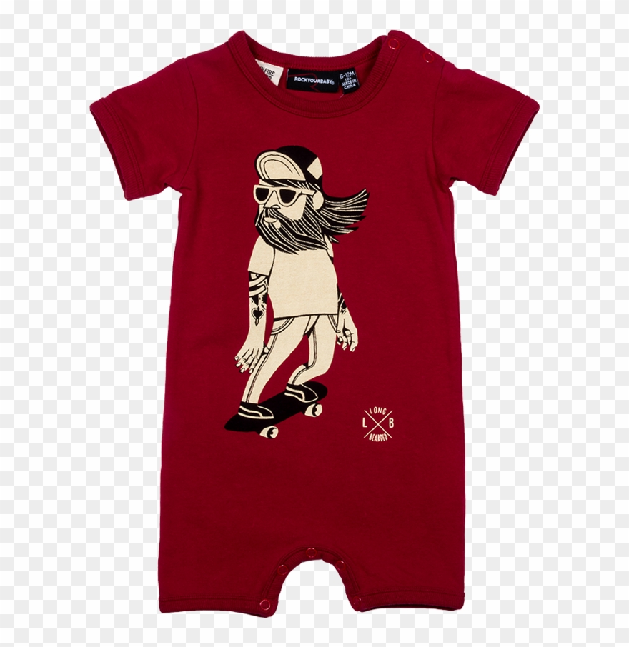 Rock Your Baby Playsuit Hipster Skater - Longbearded Canvas Print - Small By Lawerta Clipart