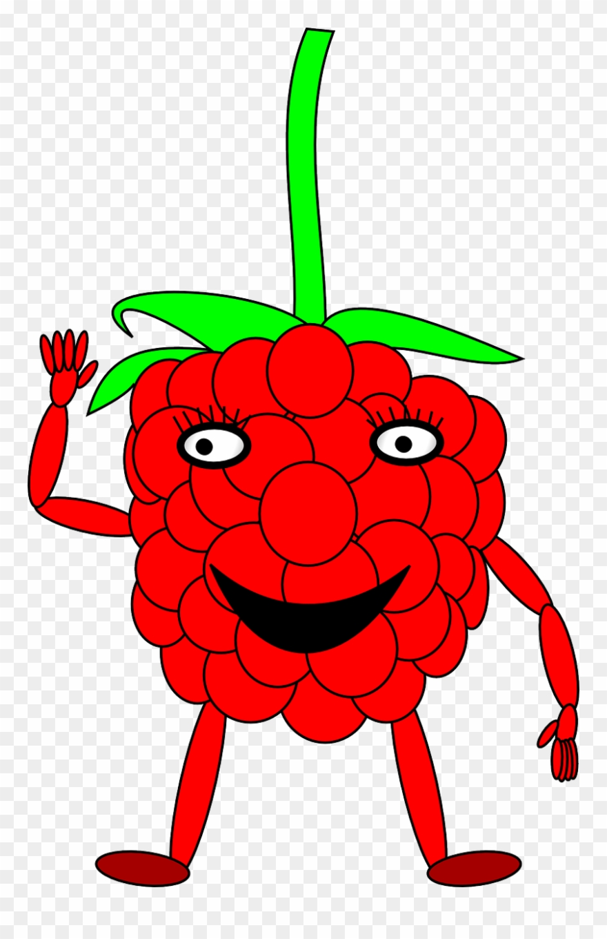 Raspberry Man Berry - Raspberry With A Face Clipart