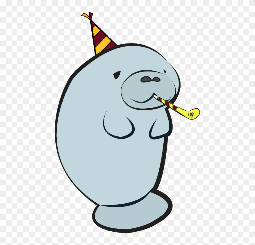 Dugong Clipart Cute Cartoon - Clip Art Manatee - Png Download