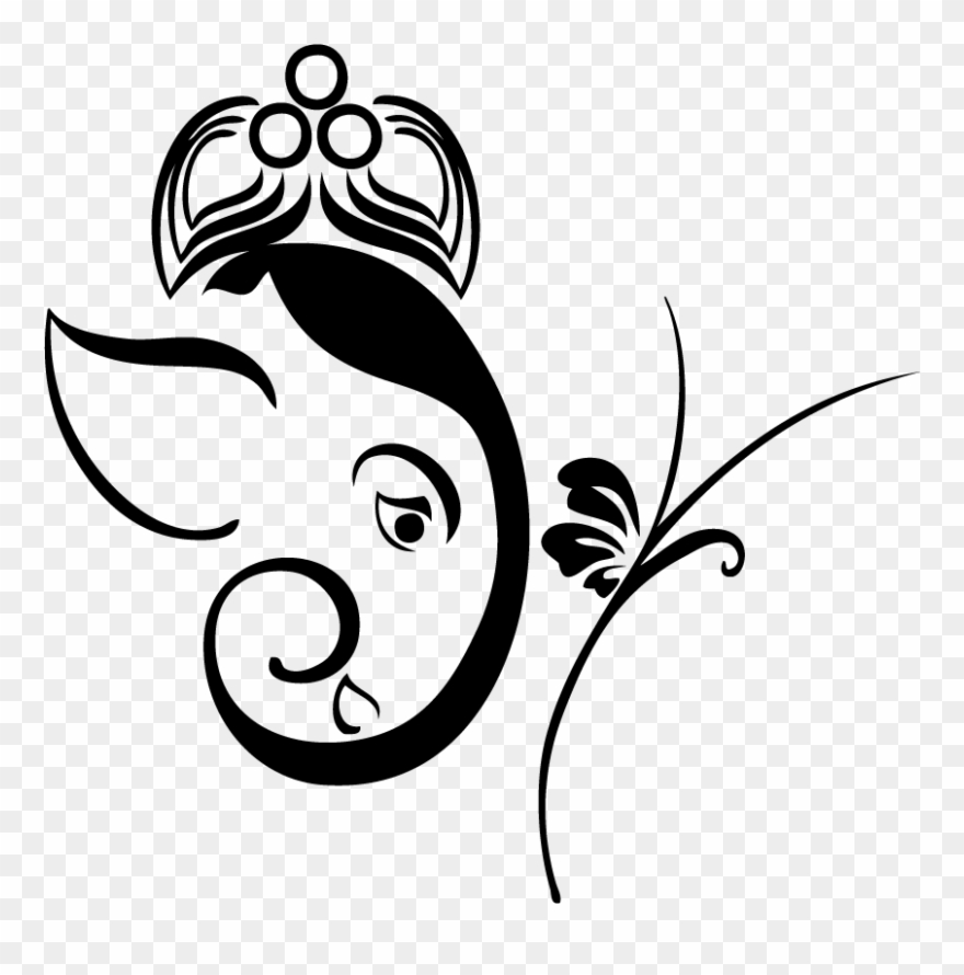Lord Ganesha Black And White Download - Ganesha Stickers For Bike Clipart