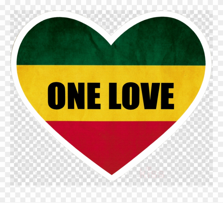 Download Rasta Heart Clipart Sticker Reggae Decal Heart - Rasta One Love Heart - Png Download