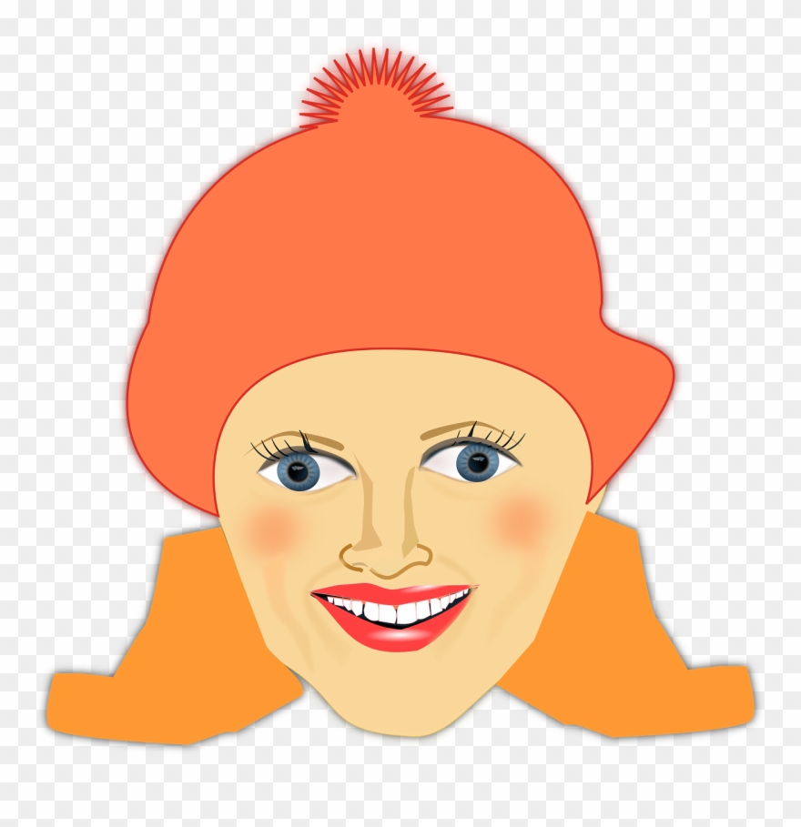 Woman Face Head Orange Hat Png Image - Vector Graphics Clipart
