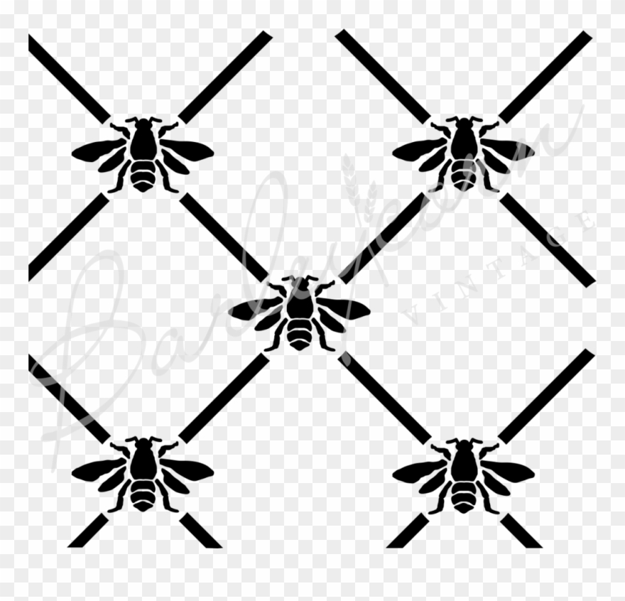 Bee Trellis Stencil - Freightliner Fs-65 Clipart