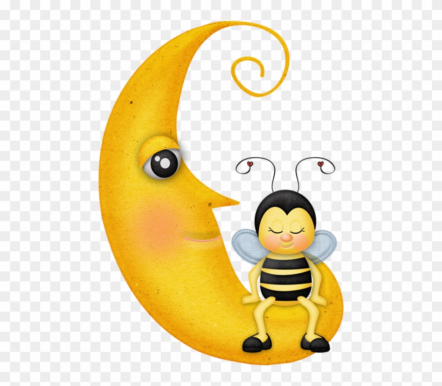 Moon ‿✿⁀○ Bumble Bee Clipart, Bumble Bees, - Мультяшный Луна Пнг - Png Download