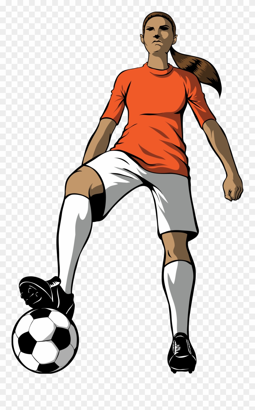 Free Girls Soccer Cliparts, Download Free Clip Art, - Girl Soccer Player Cartoon - Png Download