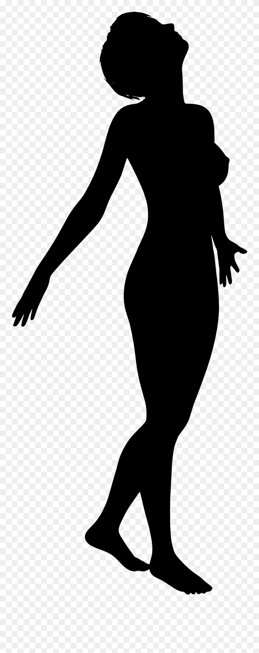 Black Female Silhouette Woman Png Image - Woman Looking Up Vector Clipart