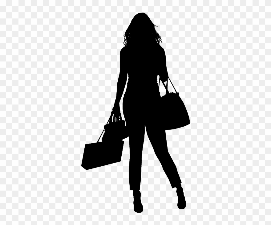 Next - Silhouette Girls With Shopping Bags Clipart