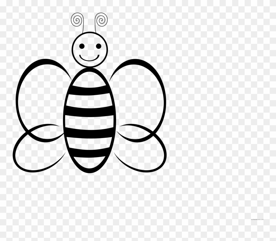 Clipart Bee Black And White - Honey Bee - Png Download