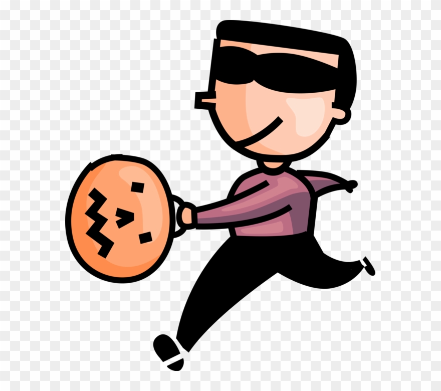 Vector Illustration Of Halloween Trick Or Treater With - Clip Art - Png Download