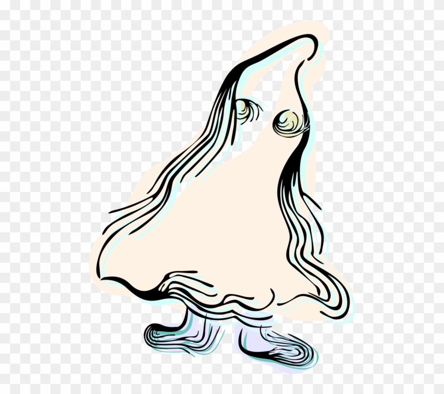 Vector Illustration Of Halloween Child Ghost Phantom, Clipart