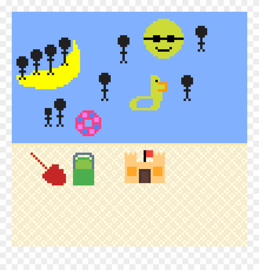 Sunny Day At The Beach Clipart