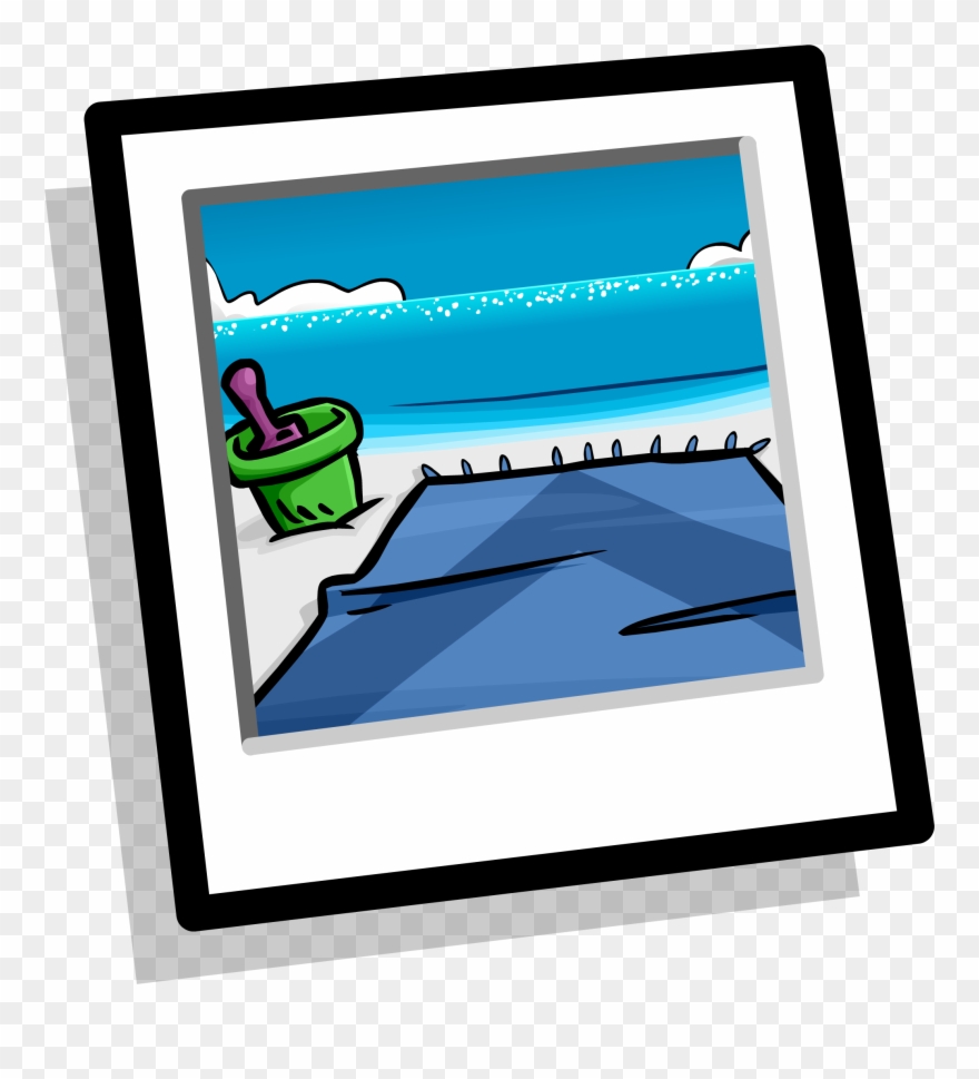 A Day At The Beach Background Icon - Club Penguin Clipart