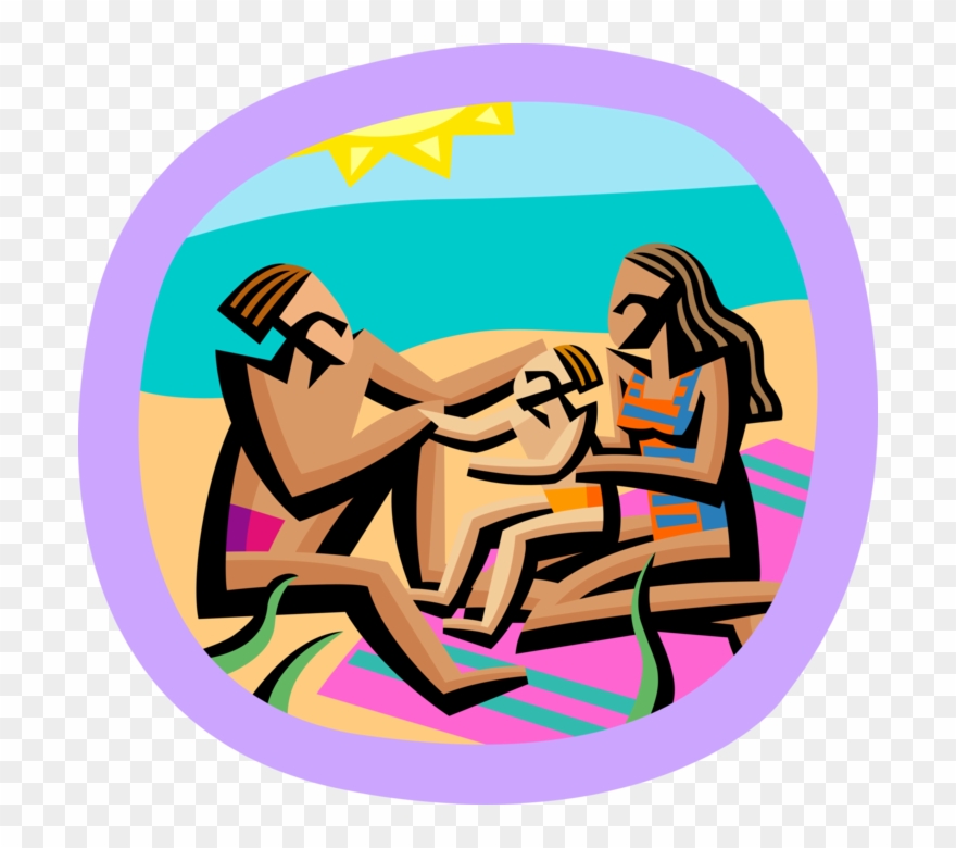 Vector Illustration Of Young Family Enjoy Day At The - Alice Et Moi Clipart