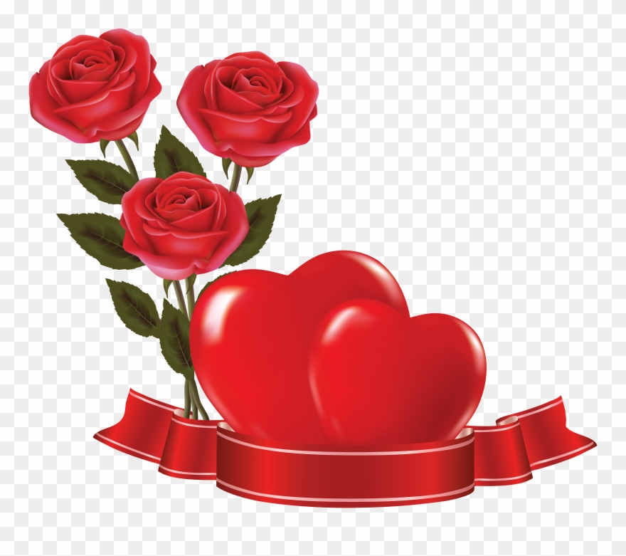 Clipart Rose Dying - Rose Flower With Heart - Png Download