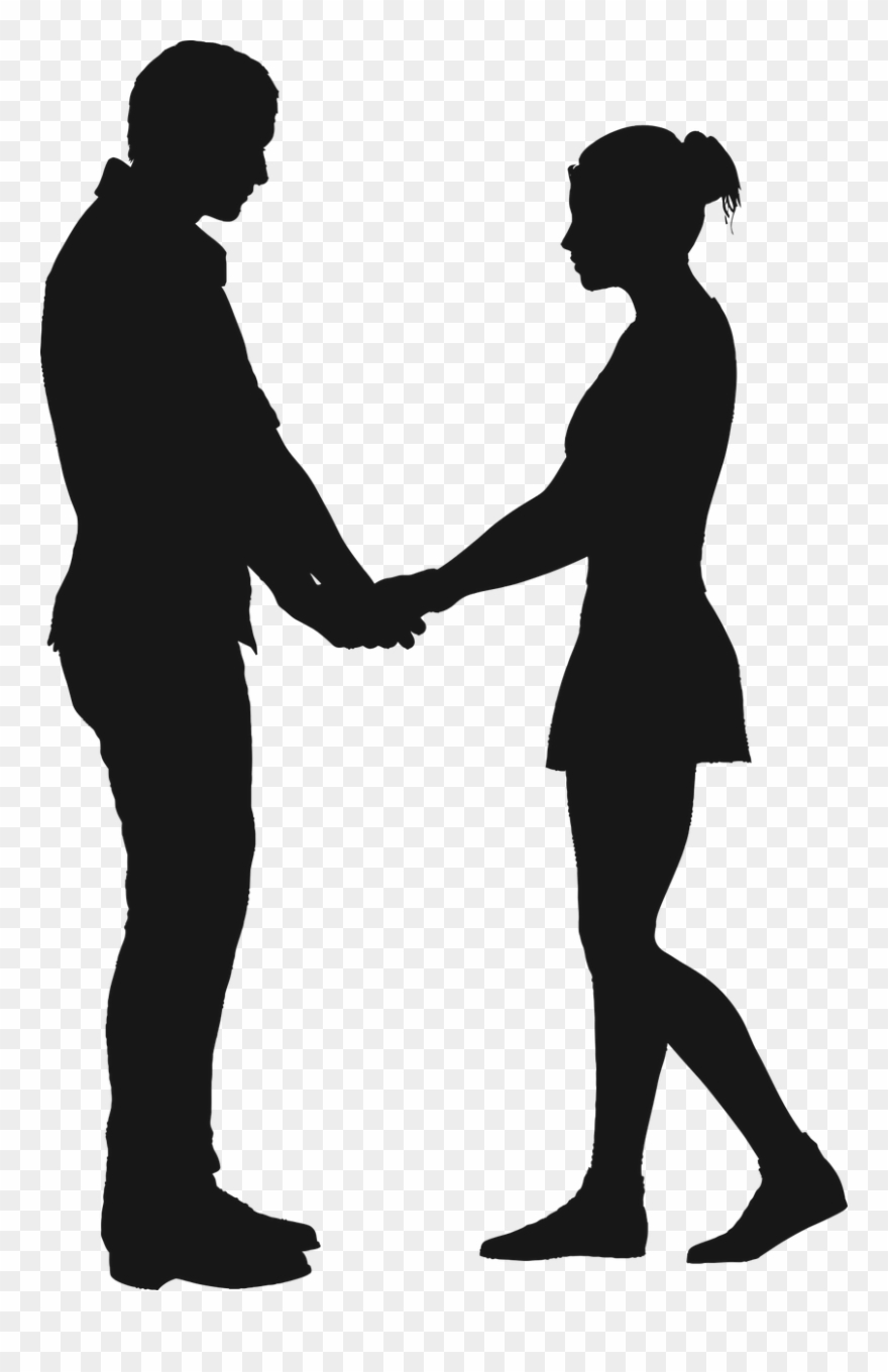 Boy Couple Female Girl Love Png Image - Girl And Boy Holding Hands Silhouette Clipart