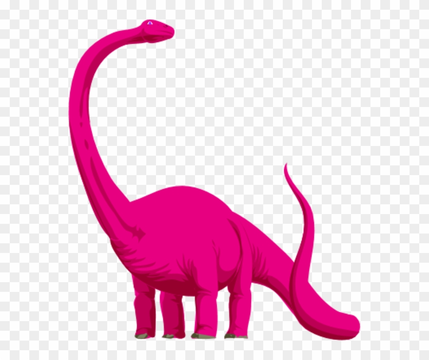 Pink Dinosaur Cliparts - Pink Long Neck Dinosaur - Png Download