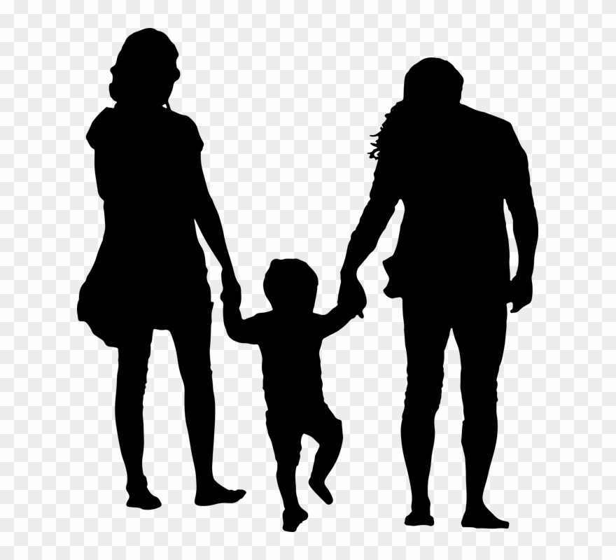 Girl And Boy Holding Hands 12, Buy Clip Art - Silhouette Family Png Transparent Png