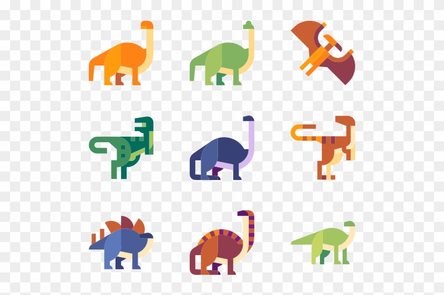 Dinosaur Collection - Dinosaur Flat Icon Clipart