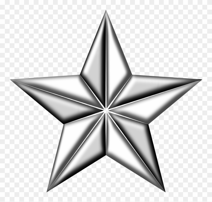 Medium Image - 3d Silver Star Png Clipart