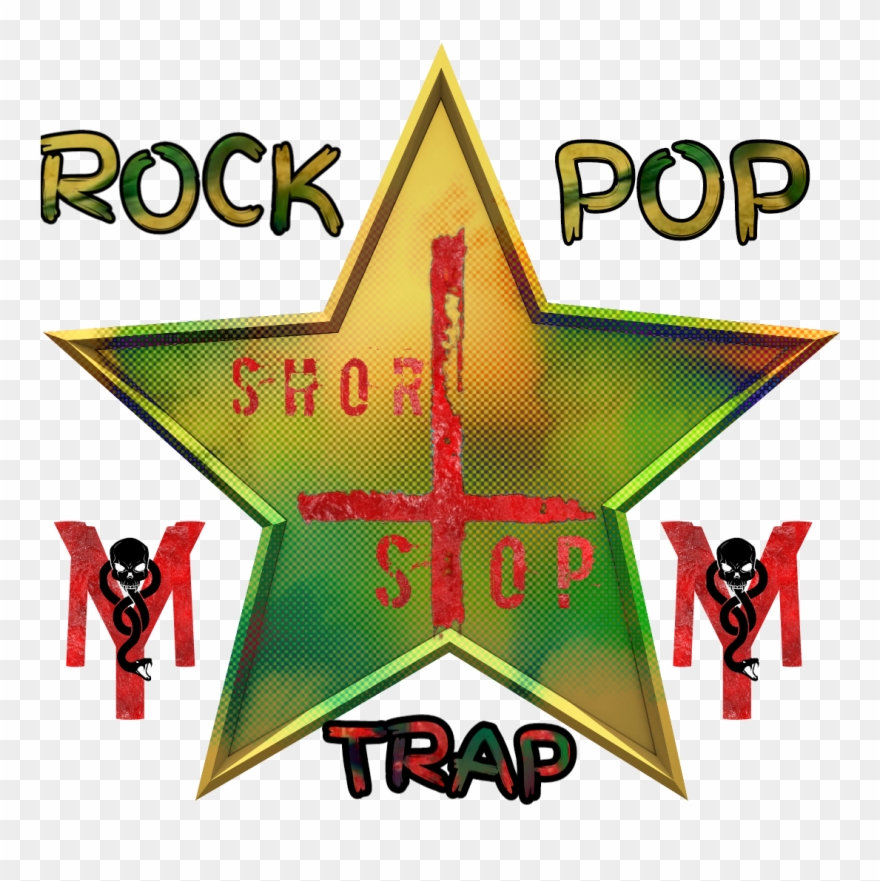 Rockstar Popstar Trapstar Short Stop Front Cover - Gold Star Clipart