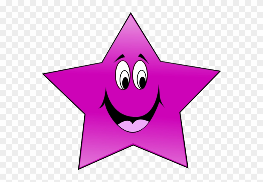 Star Clipart Pink - Pink Star With Face - Png Download