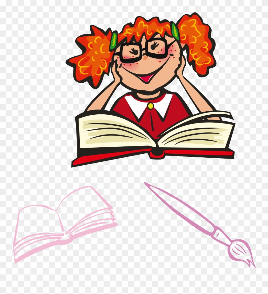 Clip Art - Cute Studying Clip Art - Png Download