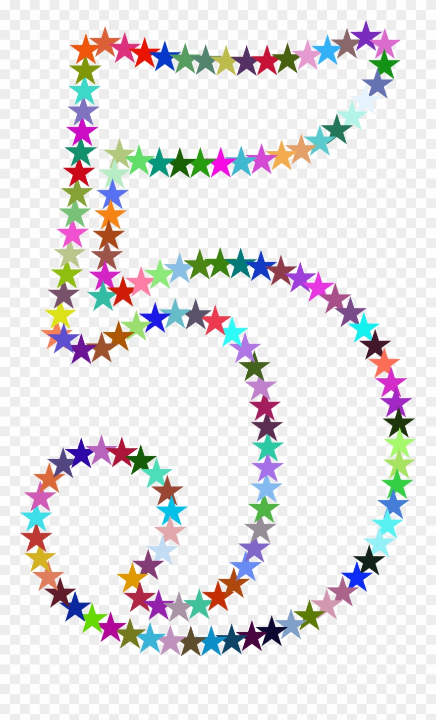Big Image - Rainbow Star Number Five Mugs Clipart