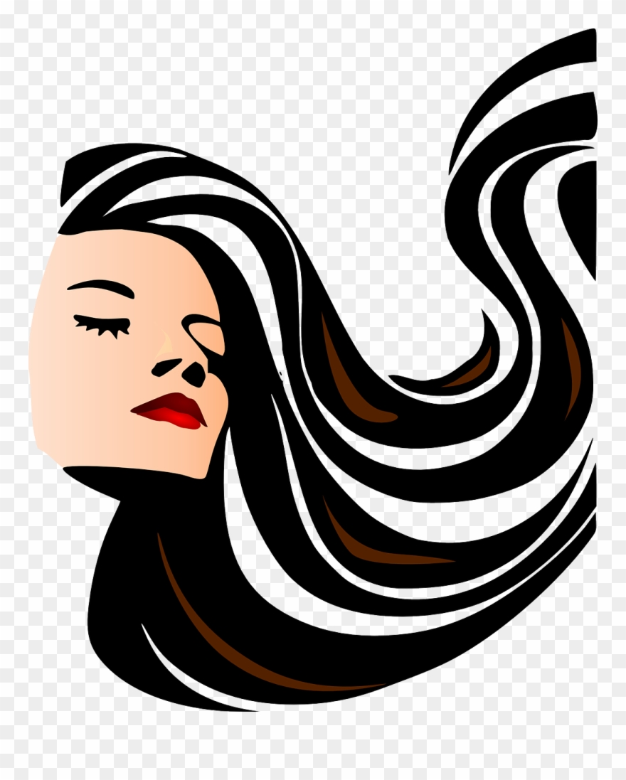 Woman Girl Brunette Beauty Face Png Image - Long Hair Clip Art Transparent Png