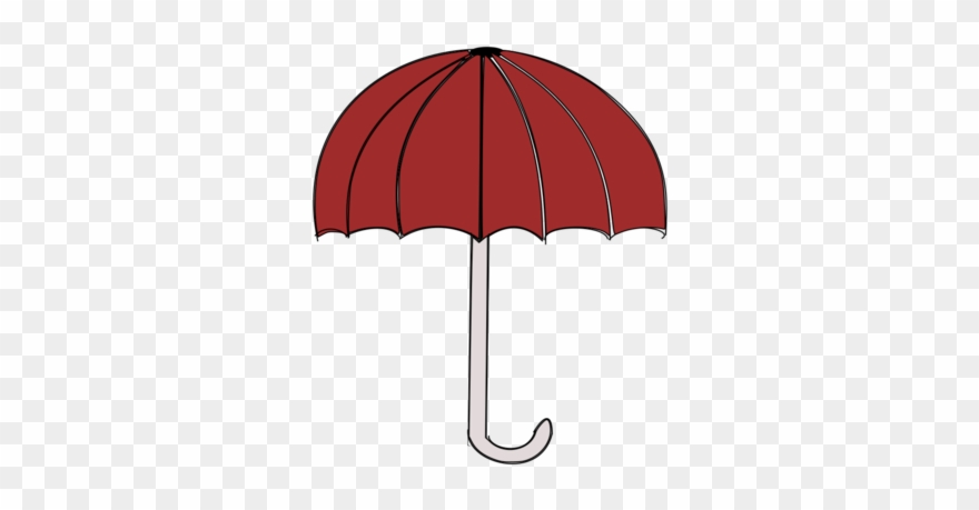 Umbrella Maroon Line - Clip Art - Png Download