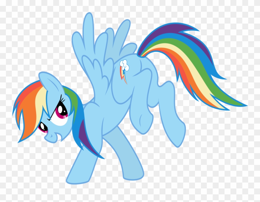 Dripponi, Badass, Balancing, Bucking, Glare, Grin, - Rainbow Dash Clipart