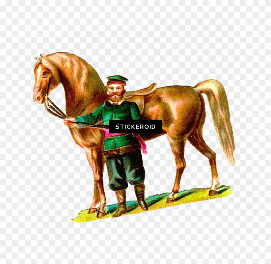 Vintage Horse And Rider - Clip Art - Png Download