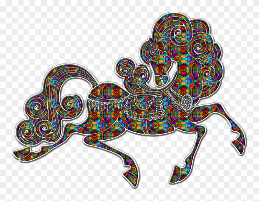 Horses Silhouettes - Орнамент Лошадь Clipart