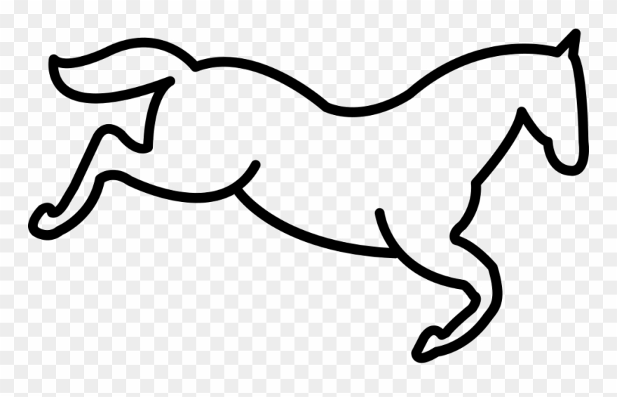 Jumping Horse Going Down Outline Comments - Show Jumping Clipart