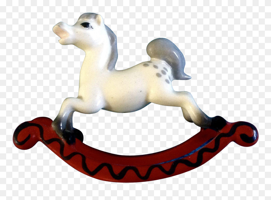 Vintage Discontinued Hagen Renaker Rocking Horse - Ceramic Clipart