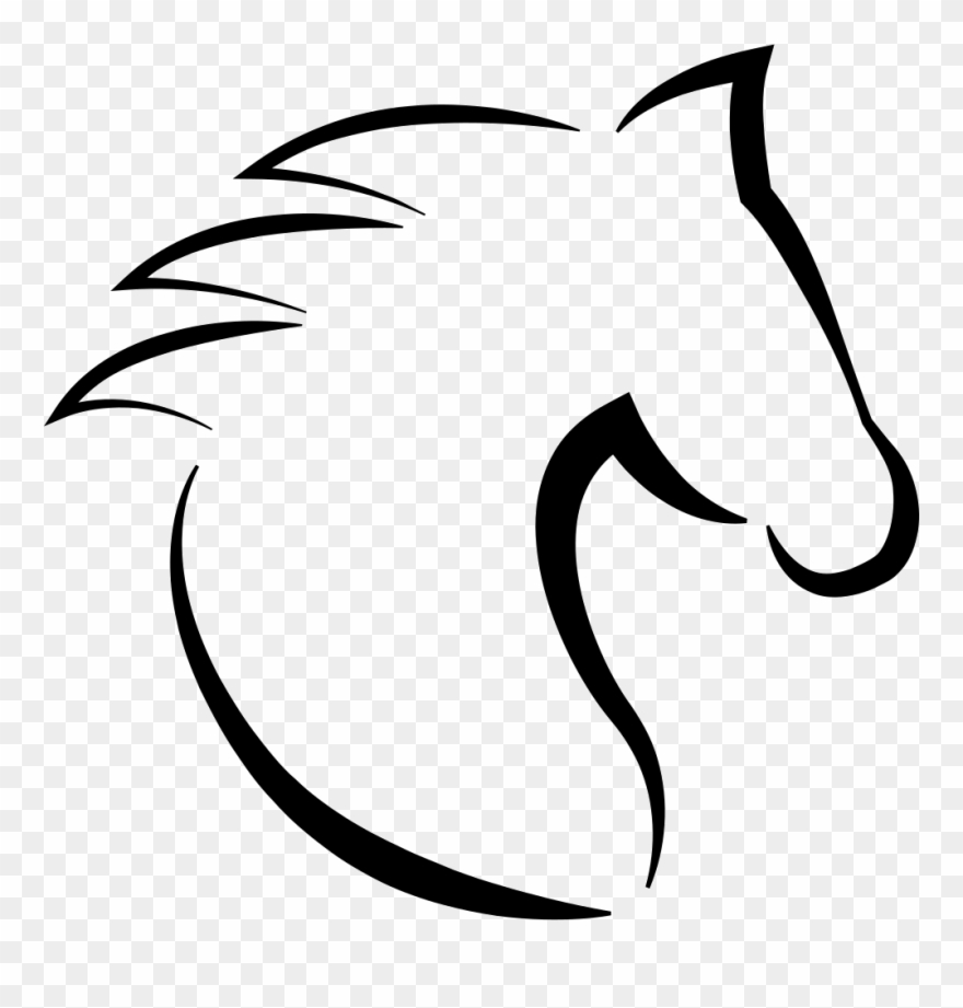 Horse Head With Hair Outline From Side View Comments - Horse Head Icon Transparent Background Clipart