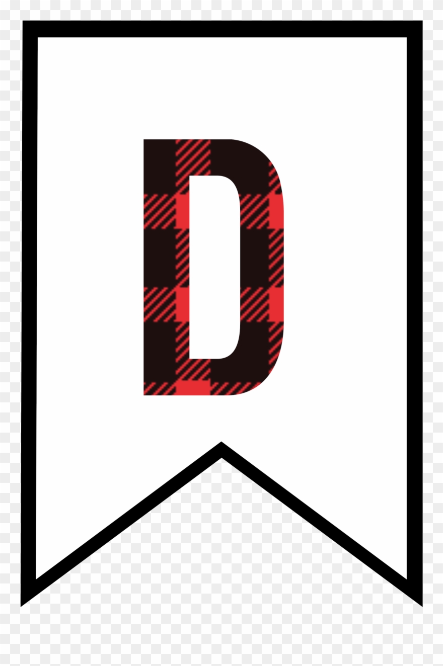 Banner Letters, Letter D - Buffalo Plaid Letters Free Clipart