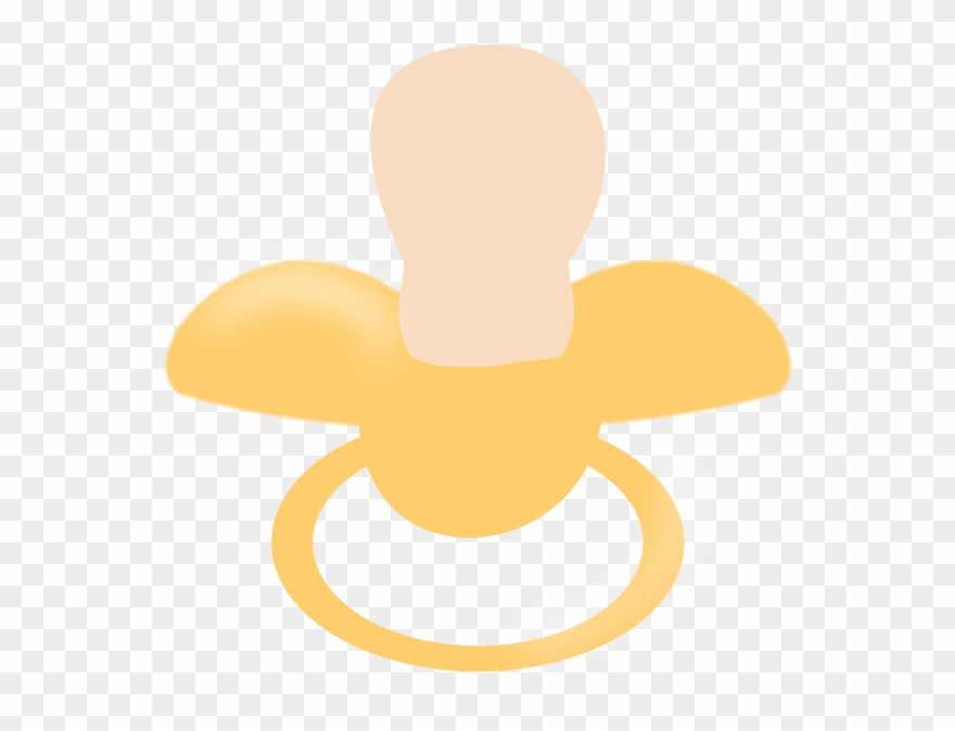 Yellow Pacifier Clip Art At Clker - Schnuller Aus Pappe Basteln - Png Download
