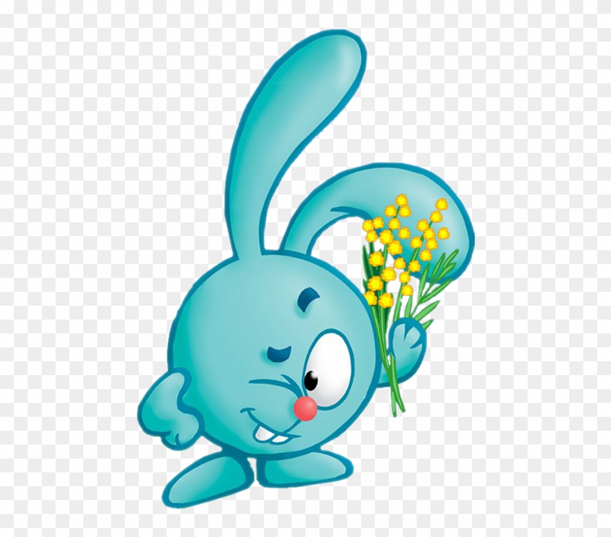 Смешарики - Смешарики Крош С Цветами Clipart