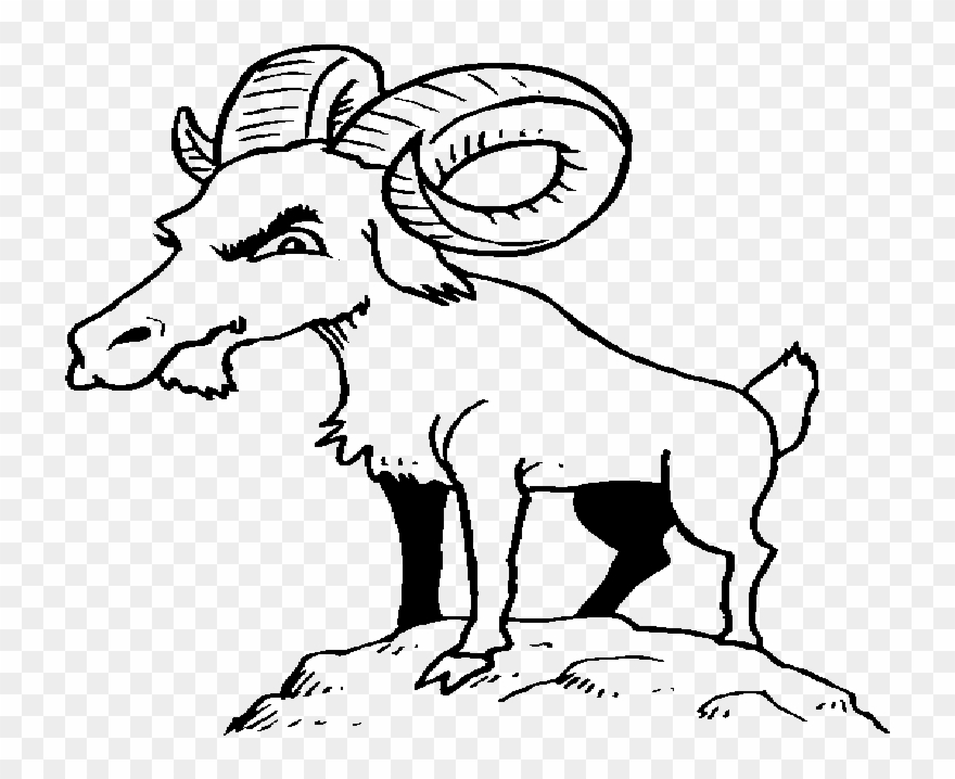 Billy Goat Coloring Page Clipart Three Billy Goats - Billy Goat Gruff Cartoon - Png Download