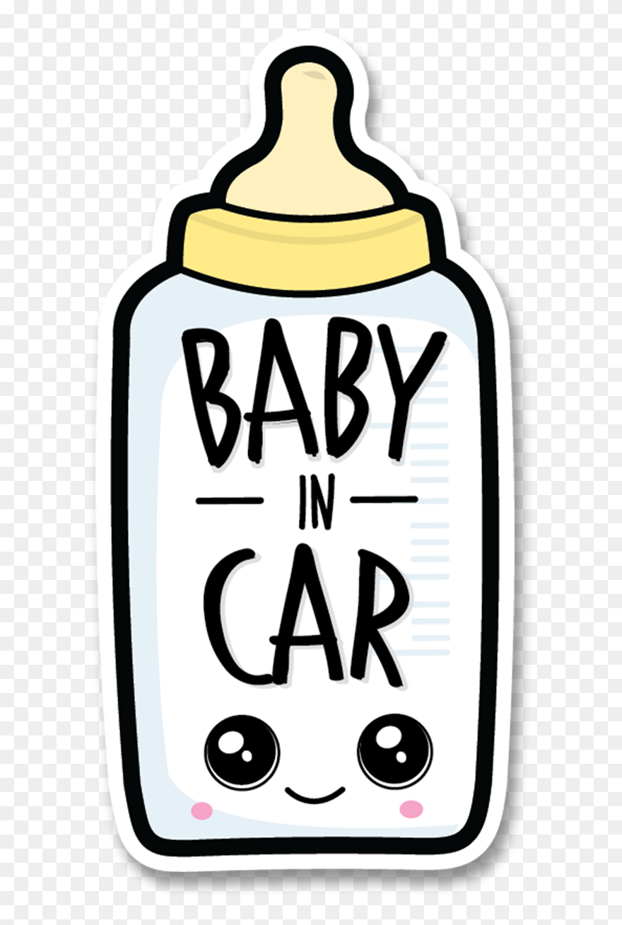 Bottle Baby In Car Decal - Car Clipart